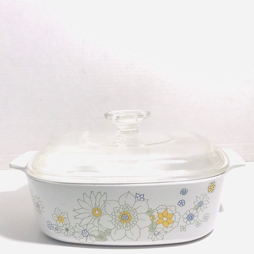 Vintage CorningWare Floral Bouquet Casserole Dish